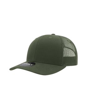 '6 Panel Mid Profile Structured Cotton Blend Trucker'