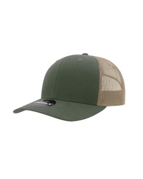 '6 Panel Mid Profile Structured Cotton Blend Trucker'