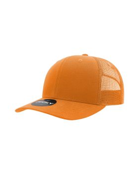 '6 Panel Mid Profile Structured Cotton Blend Trucker'