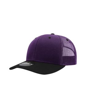 '6 Panel Mid Profile Structured Cotton Blend Trucker'