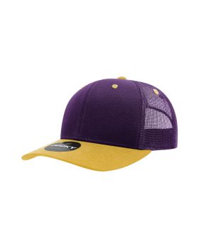 '6 Panel Mid Profile Structured Cotton Blend Trucker'