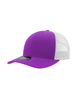 '6 Panel Mid Profile Structured Cotton Blend Trucker'
