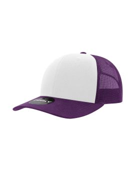 '6 Panel Mid Profile Structured Cotton Blend Trucker'