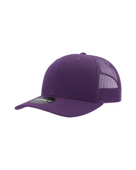 '6 Panel Mid Profile Structured Cotton Blend Trucker'