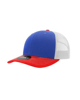 '6 Panel Mid Profile Structured Cotton Blend Trucker'