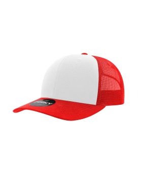 '6 Panel Mid Profile Structured Cotton Blend Trucker'