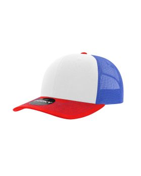 '6 Panel Mid Profile Structured Cotton Blend Trucker'