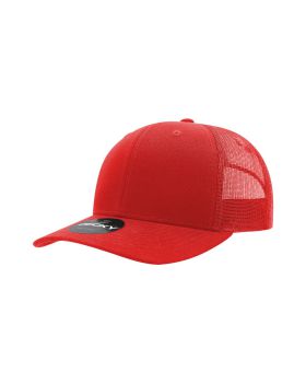'6 Panel Mid Profile Structured Cotton Blend Trucker'