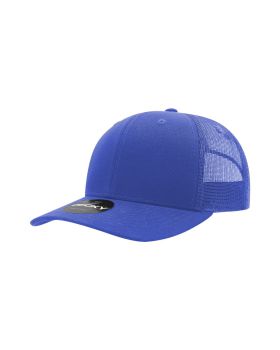 '6 Panel Mid Profile Structured Cotton Blend Trucker'