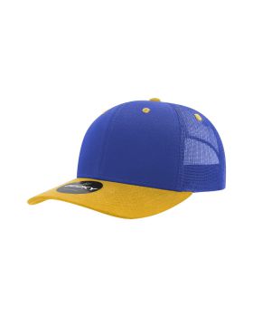 '6 Panel Mid Profile Structured Cotton Blend Trucker'