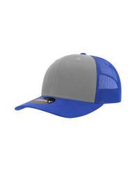 '6 Panel Mid Profile Structured Cotton Blend Trucker'