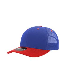 '6 Panel Mid Profile Structured Cotton Blend Trucker'