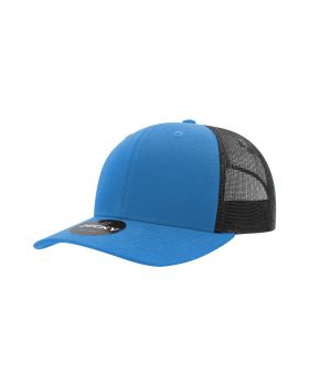 '6 Panel Mid Profile Structured Cotton Blend Trucker'