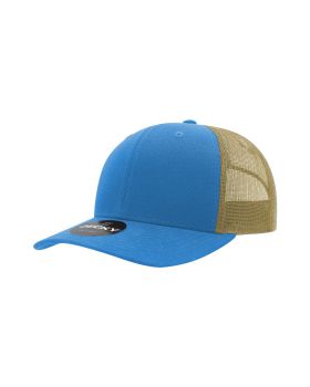 '6 Panel Mid Profile Structured Cotton Blend Trucker'