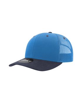 '6 Panel Mid Profile Structured Cotton Blend Trucker'
