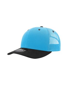 '6 Panel Mid Profile Structured Cotton Blend Trucker'