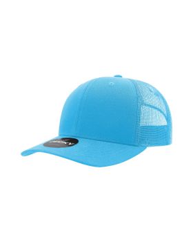 '6 Panel Mid Profile Structured Cotton Blend Trucker'