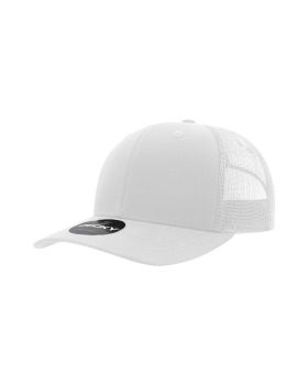 '6 Panel Mid Profile Structured Cotton Blend Trucker'