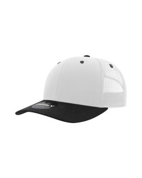 '6 Panel Mid Profile Structured Cotton Blend Trucker'