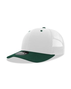 '6 Panel Mid Profile Structured Cotton Blend Trucker'