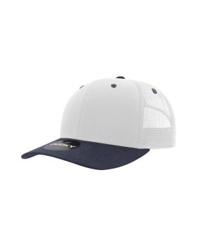 '6 Panel Mid Profile Structured Cotton Blend Trucker'