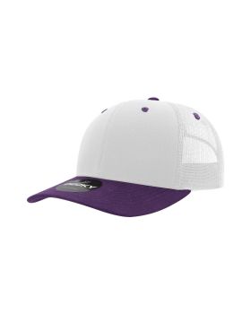 '6 Panel Mid Profile Structured Cotton Blend Trucker'