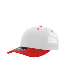'6 Panel Mid Profile Structured Cotton Blend Trucker'