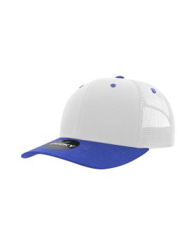 '6 Panel Mid Profile Structured Cotton Blend Trucker'