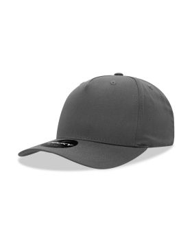 '5 Panel Mid Profile Structured Cotton Blend Cap'