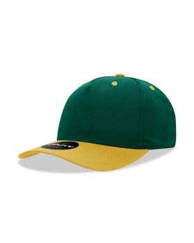'5 Panel Mid Profile Structured Cotton Blend Cap'