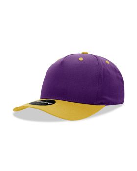 '5 Panel Mid Profile Structured Cotton Blend Cap'