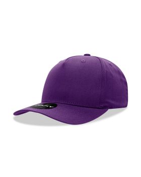 '5 Panel Mid Profile Structured Cotton Blend Cap'