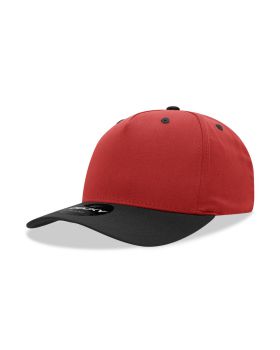 '5 Panel Mid Profile Structured Cotton Blend Cap'