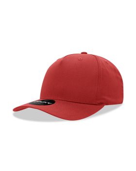 '5 Panel Mid Profile Structured Cotton Blend Cap'