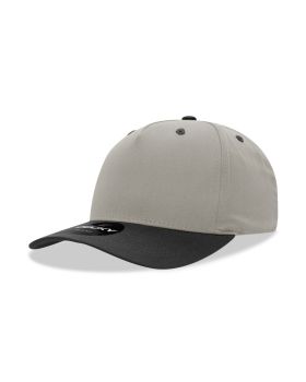 '5 Panel Mid Profile Structured Cotton Blend Cap'