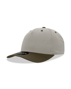 '5 Panel Mid Profile Structured Cotton Blend Cap'