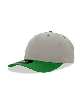 '5 Panel Mid Profile Structured Cotton Blend Cap'