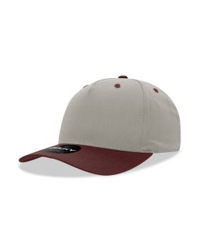 '5 Panel Mid Profile Structured Cotton Blend Cap'