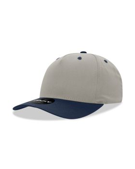 '5 Panel Mid Profile Structured Cotton Blend Cap'