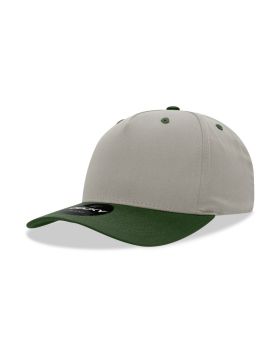 '5 Panel Mid Profile Structured Cotton Blend Cap'