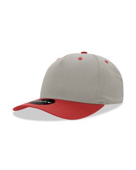 '5 Panel Mid Profile Structured Cotton Blend Cap'