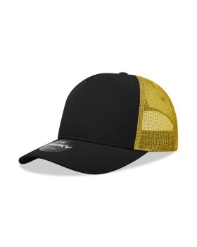 '5 Panel Mid Profile Structured Cotton Blend Trucker'