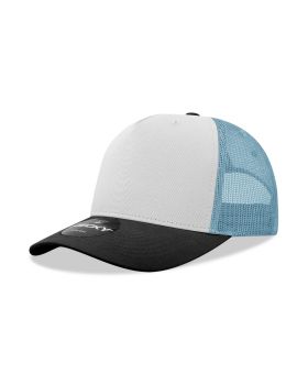 '5 Panel Mid Profile Structured Cotton Blend Trucker'