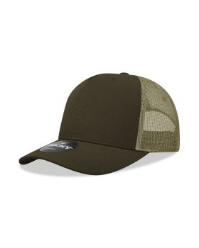 '5 Panel Mid Profile Structured Cotton Blend Trucker'