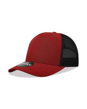 '5 Panel Mid Profile Structured Cotton Blend Trucker'
