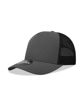 '5 Panel Mid Profile Structured Cotton Blend Trucker'