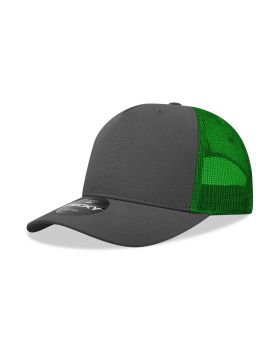'5 Panel Mid Profile Structured Cotton Blend Trucker'
