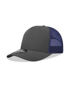 '5 Panel Mid Profile Structured Cotton Blend Trucker'