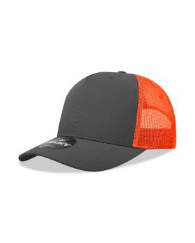'5 Panel Mid Profile Structured Cotton Blend Trucker'