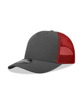 '5 Panel Mid Profile Structured Cotton Blend Trucker'